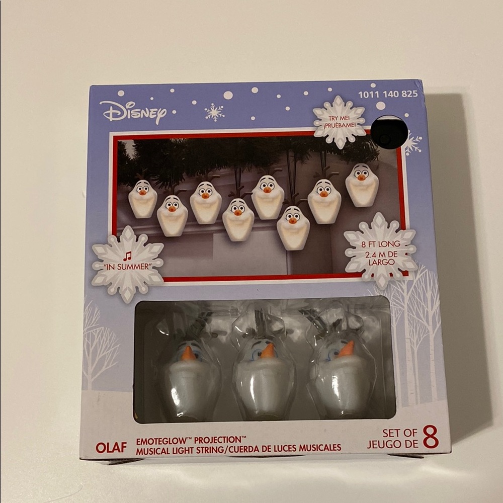 Disney Singing Olaf Christmas Musical Light String  8ft new Emoteglow projection